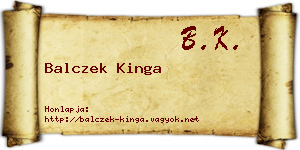 Balczek Kinga névjegykártya